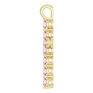 14K Yellow Natural Pink Tourmaline Cross Pendant