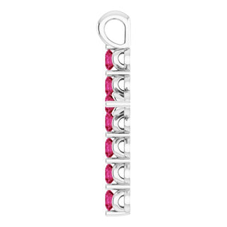 Platinum Natural Ruby Cross Pendant