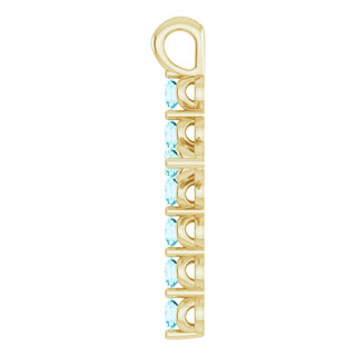 14K Yellow Natural Blue Zircon Cross Pendant