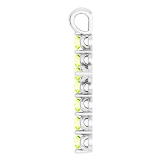 14K White Natural Peridot Cross Pendant