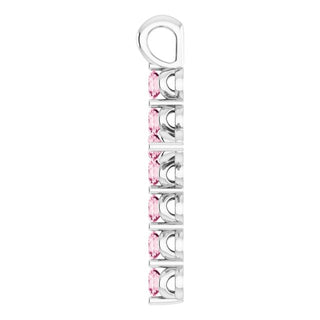 Sterling Silver Natural Pink Tourmaline Cross Pendant