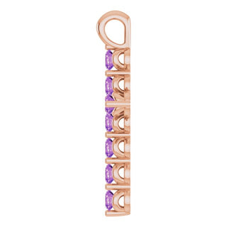 14K Rose Natural Amethyst Cross Pendant