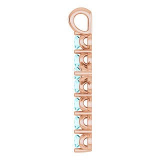 14K Rose Natural Blue Zircon Cross Pendant