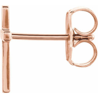 14K Rose 10 mm Cross Single Earring