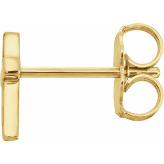 14K Yellow 7.5 mm Cross Single Earring