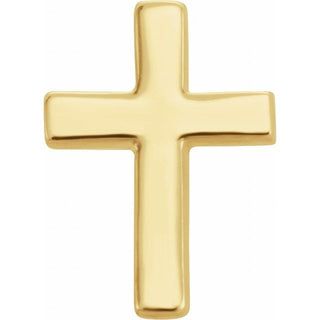 14K Yellow 7.5 mm Cross Single Earring