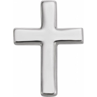 14K White 6 mm Cross Single Earring