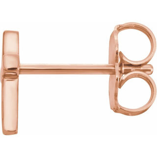 14K Rose 7.5 mm Cross Single Earring