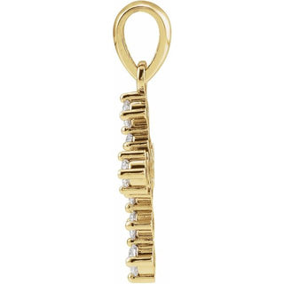 14K Yellow 3/8 CTW Natural Diamond Cross Pendant