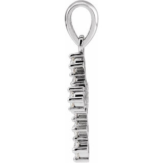 Platinum 3/8 CTW Natural Diamond Cross Pendant