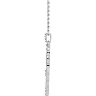 Platinum 1/6 CTW Natural Diamond Guardian Angel 16-18" Necklace 