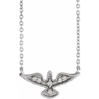 Platinum .05 CTW Natural Diamond Petite Holy Spirit 16" Necklace