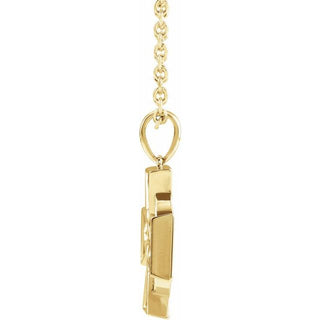 14K Yellow Celtic-Inspired Cross 24" Necklace 