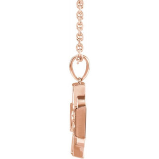 14K Rose Celtic-Inspired Cross 24" Necklace 