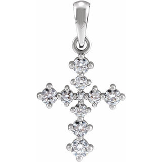 Platinum 3/8 CTW Natural Diamond Cross Pendant