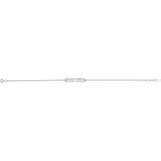 14K White Faith, Love, Hope Bar 6 1/2-7 1/2" Bracelet