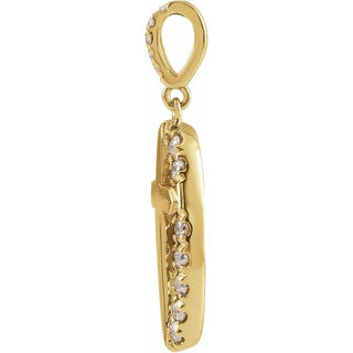 14K Yellow 1/5 CTW Natural Diamond Halo-Style Cross Pendant