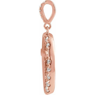 14K Rose 1/5 CTW Natural Diamond Halo-Style Cross Pendant
