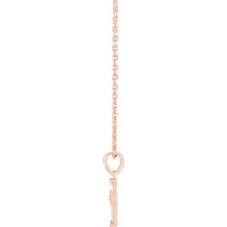 14K Rose 1/10 CTW Natural Diamond Cross 16-18" Necklace 