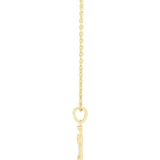 14K Yellow 1/10 CTW Natural Diamond Cross 16-18" Necklace 