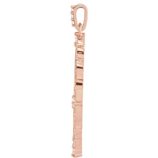 14K Rose 1/6 CTW Natural Diamond Guardian Angel Pendant