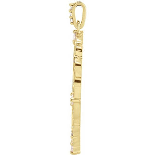 14K Yellow 1/6 CTW Natural Diamond Guardian Angel Pendant
