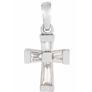 Sterling Silver 1/10 CTW Natural Diamond Cross Pendant