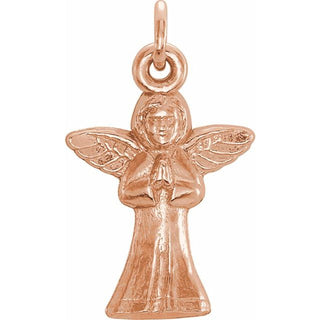 14K Rose Praying Angel Pendant