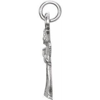 14K White Praying Angel Pendant