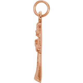 14K Rose Praying Angel Pendant