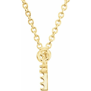 14K Yellow .07 CTW Natural Diamond Sideways Cross 16-18" Necklace