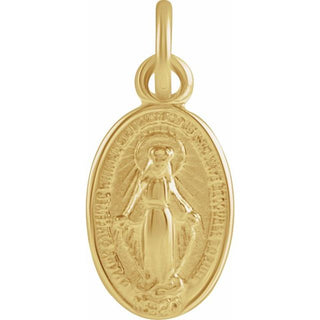 14K Yellow 9x6 mm Oval Miraculous Medal