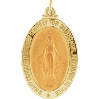 14K Yellow 26x18 mm Oval Miraculous Medal