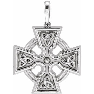 Platinum Celtic-Inspired Cross Pendant