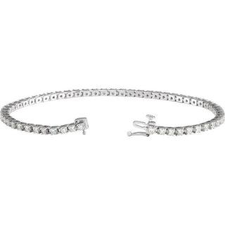 14K White 3 CTW Natural Diamond Line 7 1/4" Bracelet