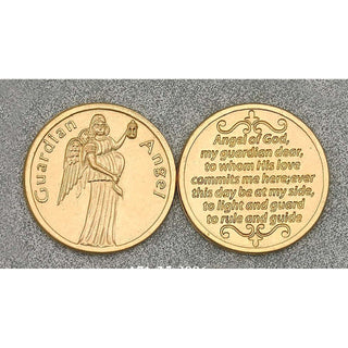 Bulk Gold Tone Token - Guardian Angel