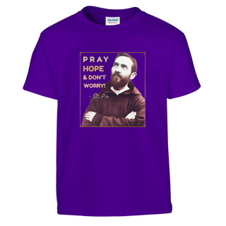 St. Pio 'Pray, Hope & Don't Worry' Kids T-Shirt - view 9