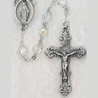 7MM Crystal Tin Cut Rosary