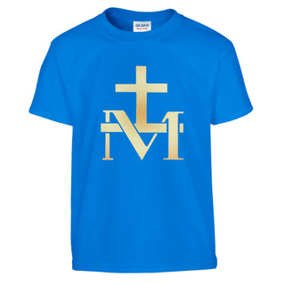 Gold Marian Cross Monogram Kids T-Shirt - view 6
