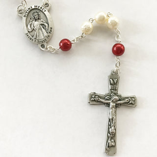 Divine Mercy Faux Pearl Rosary