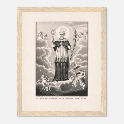 Vintage Saint Raymond Nonnatus Framed Poster