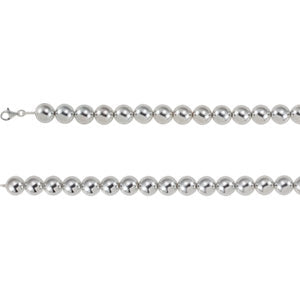 16-inch Bead Necklace with Lobster Claps - Sterling Silver