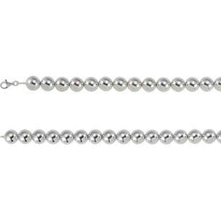 18-inch Bead Necklace with Lobster Claps - Sterling Silver
