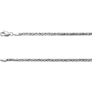 18-inch Wheat Chain with Lobster - 14K White Gold