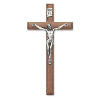 10" Beveled Walnut Crucifix