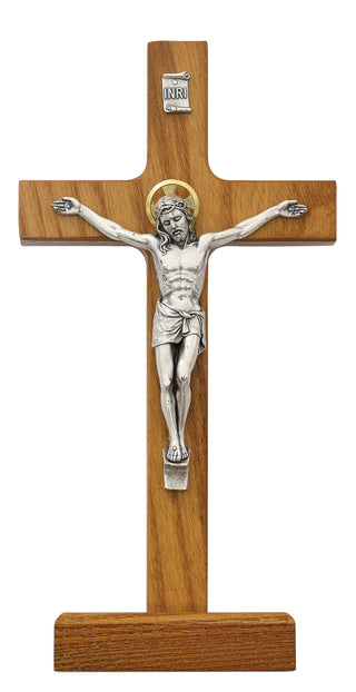  Walnut Stain Stand Crucifix