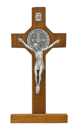 Walnut Standing Saint Benedict Crucifix