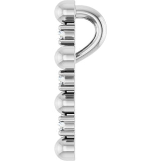 Sterling Silver .07 CTW Natural Diamond Beaded Cross Pendant