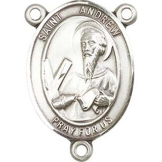 Sterling Silver Saint Andrew the Apostle Rosary Center