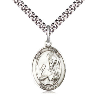 Pewter Saint Andrew the Apostle Medal Religious Jewelry Engraved Catholic Saint Jewelry